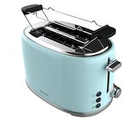 Cecotec Tostadora 2 Rebanadas Toast&Taste 1000 Retro Double Blue. 980 W, 2 Ranuras Anchas de 3,8 cm y Cortas, Acero Inoxidable, Varillas Superiores, Potencia Regulable, Bandeja recogemigas