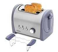 Cecotec Tostadora Acero Steel&Toast 2S. 6 Niveles de Potencia, Capacidad para 2 Tostadas, 3 Funciones(Tostar, Recalentar, Descongelar), Incluye Soporte Panecillos, Bandeja Recogemigas, 800 W