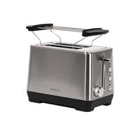 Cecotec Tostadora Big Toast Double 1000W, 2 Ranuras Cortas Extraanchas, Acero Inoxidable, 4 Funciones preconfiguradas, 6 Niveles de Potencia, Varillas Superiores, Bandeja Recogemigas