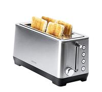 Cecotec Tostadora BigToast Extra Double. 1600 W, 2 Ranuras Largas Extra Anchas, Acero Inoxidable, 4 Funciones preconfiguradas, 6 Niveles de Potencia, Varillas Superiores para Calentar