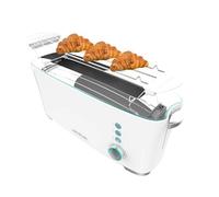 Cecotec Tostadora de 1 Ranura Larga Toast&Taste Extra W. 1000W, 2 Tostadas, Ranura XL para Panes Gruesos, Sistema Autocentrado, 7 Posiciones de Tostado, Expulsión Automática, Recogemigas y Varillas