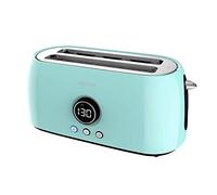 Cecotec Tostadora Digital ClassicToast 15000 Blue Extra Double. 1500 W, 2 Ranuras largas extraanchas para 4 tostadas, Pantalla Digital, 3 Funciones, Varillas Superiores, Turquesa