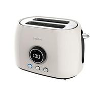 Cecotec Tostadora Digital ClassicToast 8000 Beige Double. 800 W, 2 Ranuras extraanchas para 2 tostadas, Pantalla Digital, 3 Funciones, Varillas superiores, Diseño Retro en Beige