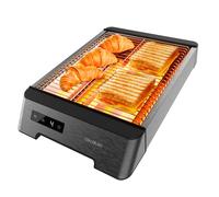 Cecotec Tostadora Pan Horizontal Tostador Plano 3 Resistencias Táctil NiceSlice Touch. 1000W, Todo Tipo de Pan o Bollería, Resistencias de Cuarzo, Acabados en Acero Inoxidable, 6 Niveles de Tostado
