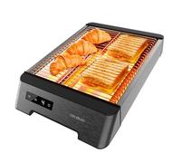 Cecotec Tostadora Pan Horizontal Tostador Plano 3 Resistencias Táctil NiceSlice Touch. 1000W, Todo Tipo de Pan o Bollería, Resistencias de Cuarzo, Acabados en Acero Inoxidable, 6 Niveles de Tostado