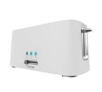 Cecotec Tostadora Toast&Taste 16000 Extra Doble White. 1630 W, 2 Ranuras largas extraanchas, Función Recalentar, Descongelar y Cancelar, Plástico, Varillas superiores, Blanco