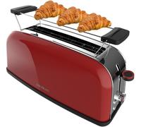 Cecotec Tostadora Toastin' Time 850W – 2 rebanadas, ranura ancha 3,8 cm, acero inoxidable, roja
