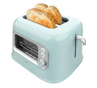 Cecotec tostadora vertical 2 ranuras anchas retrovision blue. 700 w en 5 niveles, 2 rebanadas de pan, ventana de control, diseño retro, cubierta antip