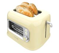 Cecotec Tostadora Vertical con 2 Ranuras Anchas y Ventana Control RetroVision Yellow. 700W, Diseño Retro, Cubierta Antipolvo, Apagado y Pop-up Automático, 5 Niveles de Potencia, Amarillo