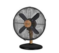Cecotec Ventilador de Sobremesa EnergySilence 560 WoodDesk. 4 Aspas de 12" (30cm) de Di‡metro, Oscilante, 3 Velocidades, Motor de Cobre, Acabado Negro y Efecto Madera, 45W