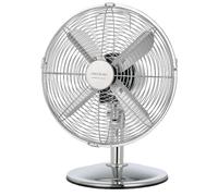 Cecotec Ventilador de Sobremesa EnergySilence 620 RetroDesk. 40 W, Acabado en Cromado, Diámetro 12" con 4 Aspas, 3 Velocidades, Oscilación, Altura ajustable, Máxima seguridad
