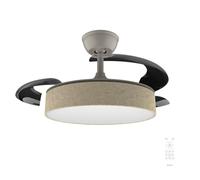 Cecotec Ventilador de Techo con Luz con 3 Aspas Retráctiles EnergySilence Aero 3666 Invisible Textile. 30W, Motor DC, Diámetro 36", 3 Tonos LED, Mando, 6 Velocidades, Temporizador, Diseño en Tela