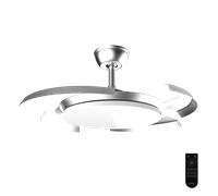 Cecotec Ventilador de Techo con Luz con Aspas Retráctiles EnergySilence Aero 4500 Puzzle Invisible Silver. 30W, Motor DC, Diámetro 42", Luz LED, Mando, Temporizador, Función Verano/Invierno