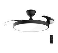 Cecotec Ventilador de Techo con Luz con Aspas Retráctiles EnergySilence Aero 300 Air Invisible Black. 30W, Motor DC, Mando a Distancia, 6 Velocidades, Temporizador 4h, Función Winter-Summer