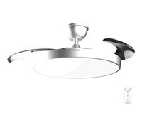 Cecotec Ventilador de Techo EnergySilence Aero 300 Air Invisible Silver | 30W, con Luz, Aspas Retráctiles, Motor DC, Mando a Distancia, 6 Velocidades, Temporizador 4h, Función Winter-Summer
