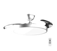 Cecotec Ventilador de Techo con Luz con Aspas Retráctiles EnergySilence Aero 300 Air Invisible Silver. 30W, Motor DC, Mando a Distancia, 6 Velocidades, Temporizador 4h, Función Winter-Summer