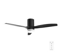 Cecotec Ventilador de Techo con Luz con Mando a Distancia EnergySilence Aero 4600 Arctic Black&Black. Motor DC 38W, Diámetro 132cm, Lámpara LED 18W, 3 Aspas, 6 Velocidades, Temporizador 8h