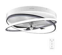 Cecotec Ventilador de Techo Con Luz De Diseño EnergySilence LampAero 600 FlowLight. Motor DC, 20W, Luz LED, 5 aspas de 17 pulgadas, control remoto, 3 velocidades, temporizador y modo winter/summer