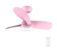 Cecotec Ventilador de Techo con Luz EnergySilence Aero 3050 Pink. 35 W, Motor DC, Diámetro 36” con luz LED, Mando a distancia, Temporizador, 6 Velocidades y 3 Aspas