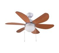 Cecotec Ventilador de Techo con Luz EnergySilence Aero 360. 50 W, Bajo consumo, 91 cm de Diámetro, 6 Aspas Reversibles, 3 Velocidades, Función Invierno, Acabado en blanco/madera, Bombilla No Incluida