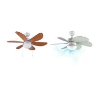 Cecotec Ventilador de Techo con Luz EnergySilence Aero 360. 50 W, Bajo consumo, 91 cm de Diámetro & Ventilador de techo EnergySilence 3600 Vision Mint. 50 W, Diámetro 92 cm, Lámpara, 3 Velocid