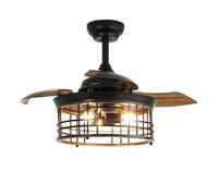 Cecotec Ventilador de Techo con Luz EnergySilence Aero 3600 Invisible Metallic Style. DC 25W, Luz Bombilla No Incluida, 3 aspas Retráctiles, 36", Mando, 3 velocidades, Temporizador, Invierno/Verano