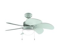 Cecotec Ventilador de Techo con Luz EnergySilence Aero 3600 Vision Full Mint. 50 W, Diámetro 36”, 3 Velocidades, 6 Aspas Reversibles, Modo winter-summer, Uso Sencillo, Interruptor en Cadena