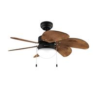 Cecotec Ventilador de Techo con Luz EnergySilence Aero 365 Black&Wood. 50W, Diámetro 36” (92cm), 3 Velocidades, 6 Aspas Reversibles, Modo Winter-Summer, Uso sencillo, Interruptor de Cadena