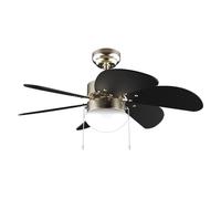 Cecotec Ventilador de Techo con Luz EnergySilence Aero 365 Gold&Wood. 50W, Diámetro 36” (92cm), 3 Velocidades, 6 Aspas Reversibles, Modo Winter-Summer, Uso Sencillo, Interruptor de Cadena