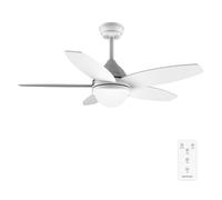Ventilador de techo - CECOTEC EnergySilence Aero 4200 WhiteWood, 53 W, 3 velocidades, White