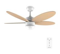 Cecotec Ventilador de Techo con Luz EnergySilence Aero 4260 Orange. 40 W, Motor DC, Diámetro 42” con 5 Aspas Reversibles, Luz LED, Mando a distancia, Temporizador, 6 Velocidades