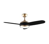 Cecotec Ventilador de Techo con Luz EnergySilence Aero 4265 GoldBlack. 65 W, Diámetro 42” con luz LED de 18W, Mando a distancia, Temporizador programable, 3 Velocidades, 3 Aspas