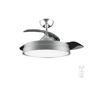 Cecotec Ventilador de Techo con Luz Energysilence Aero 4300 Invisible Steel. 35W, 6 Velocidades, Aspas Retráctiles, Mando a Distancia, Temporizador, Luz LED Integrada, Intensidad Lumínica Regulable