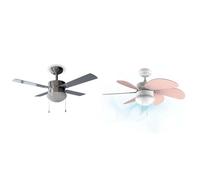 Cecotec Ventilador de Techo con Luz EnergySilence Aero 450. 50 W, Bajo consumo, 106 cm de Diámetro & Ventilador de techo EnergySilence 3600 Vision Nude. 50 W, Diámetro 91 x 37 cm, Lámpara