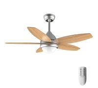 Cecotec Ventilador de Techo con Luz EnergySilence Aero 495. 55 W, Diámetro 42” con 5 Aspas Reversibles, Luz LED, Mando a Distancia, Temporizador hasta 8h, 3 Velocidades
