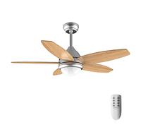 Cecotec Ventilador de Techo con Luz EnergySilence Aero 495. 55 W, Diámetro 42” con 5 Aspas Reversibles, Luz LED, Mando a Distancia, Temporizador hasta 8h, 3 Velocidades