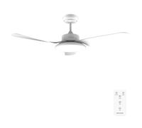 Cecotec Ventilador de Techo con Luz EnergySilence Aero 5200 Light White motor DC de 30W, 43", luz LED de 22W, 3 tonalidades, 3 aspas, temporizador programable, modo winter/summer, 6 velocidades