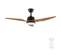 Cecotec Ventilador de Techo con Luz EnergySilence Aero 5250 BlackWood. 62W, Motor de Cobre, 3 Aspas, Diámetro 48", Luz LED 18W, 3 Velocidades, Mando a Distancia, Temporizador