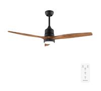 Cecotec Ventilador de Techo con Luz EnergySilence Aero 5275 DarkWood. 40W y 52" con motor DC, Mando a distancia, luz LED doble altura, Temporizador, modo winter-summer