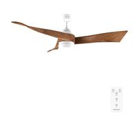 Cecotec Ventilador de Techo con Luz EnergySilence Aero 5280 DarkWood. 40W, Diámetro 52", Motor DC, Mando a distancia, luz LED de 18W, Temporizador programable, Modo winter-summer