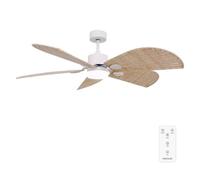 Cecotec Ventilador de Techo con Luz EnergySilence Aero 5290 Natural motor DC 40W, 52 pulgadas, luz LED de 18W, temporizador 8h, modo winter-summer, 6 velocidades, 5 aspas giratorias
