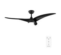 Cecotec Ventilador de Techo con Luz EnergySilence Aero 5295 Black. 40W, Motor DC, 54 pulgadas, Luz LED de 15W, 3 Tonalidades seleccionables, 3 Aspas, Temporizador Programable