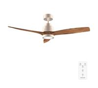 Cecotec Ventilador de Techo con Luz EnergySilence Aero 5295 GoldBlack 35 W con motor DC y 52” con luz LED de 18W, mando a distancia, temporizador y 6 velocidades