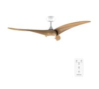 Cecotec Ventilador de Techo con Luz EnergySilence Aero 5295 LightWood. 40W, Motor DC, 54 pulgadas, con Luz LED de 15W, 3 tonalidades seleccionables, 3 Aspas, Temporizador programable