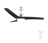 Cecotec Ventilador de Techo con Luz EnergySilence Aero 560 IronBlack. 60W, Diámetro 52”, luz LED de 18W, Mando a distancia, Temporizador programable, 3 Velocidades y 3 Aspas. Modo winter/summer