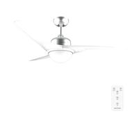 Cecotec Ventilador de Techo con Luz EnergySilence Aero 560 IronWhite. 60W, Diámetro 52”, luz LED de 18W, Mando a distancia, Temporizador programable, 3 Velocidades y 3 Aspas. Modo winter/summer