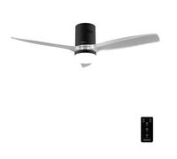 Cecotec Ventilador de Techo con Luz EnergySilence Aero 5650 Black&Transparent. 40W, Motor DC, Diámetro 52” (132cm), 3 Aspas, Mando a Distancia, Temporizador, 6 Velocidades, Modo Winter-Summer