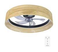 Cecotec Ventilador de Techo con Luz EnergySilence LampAero 600 Beige Design. Motor DC 20W, luz LED, con 5 aspas de 17 pulgadas, Control remoto, 6 Velocidades, Temporizador, modo winter/summer