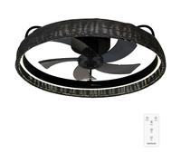 Cecotec Ventilador de Techo con Luz EnergySilence LampAero 600 Black Design. Motor DC de 20W, Luz LED, 5 aspas 17 pulgadas, Mando, 6 Velocidades, 3 tonalidades de luz, Temporizador, modo winter/summer