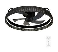 Cecotec Ventilador de Techo con Luz EnergySilence LampAero 600 Black Design. Motor DC de 20W, Luz LED, 5 aspas 17 pulgadas, Mando, 6 Velocidades, 3 tonalidades de luz, Temporizador, modo winter/summer